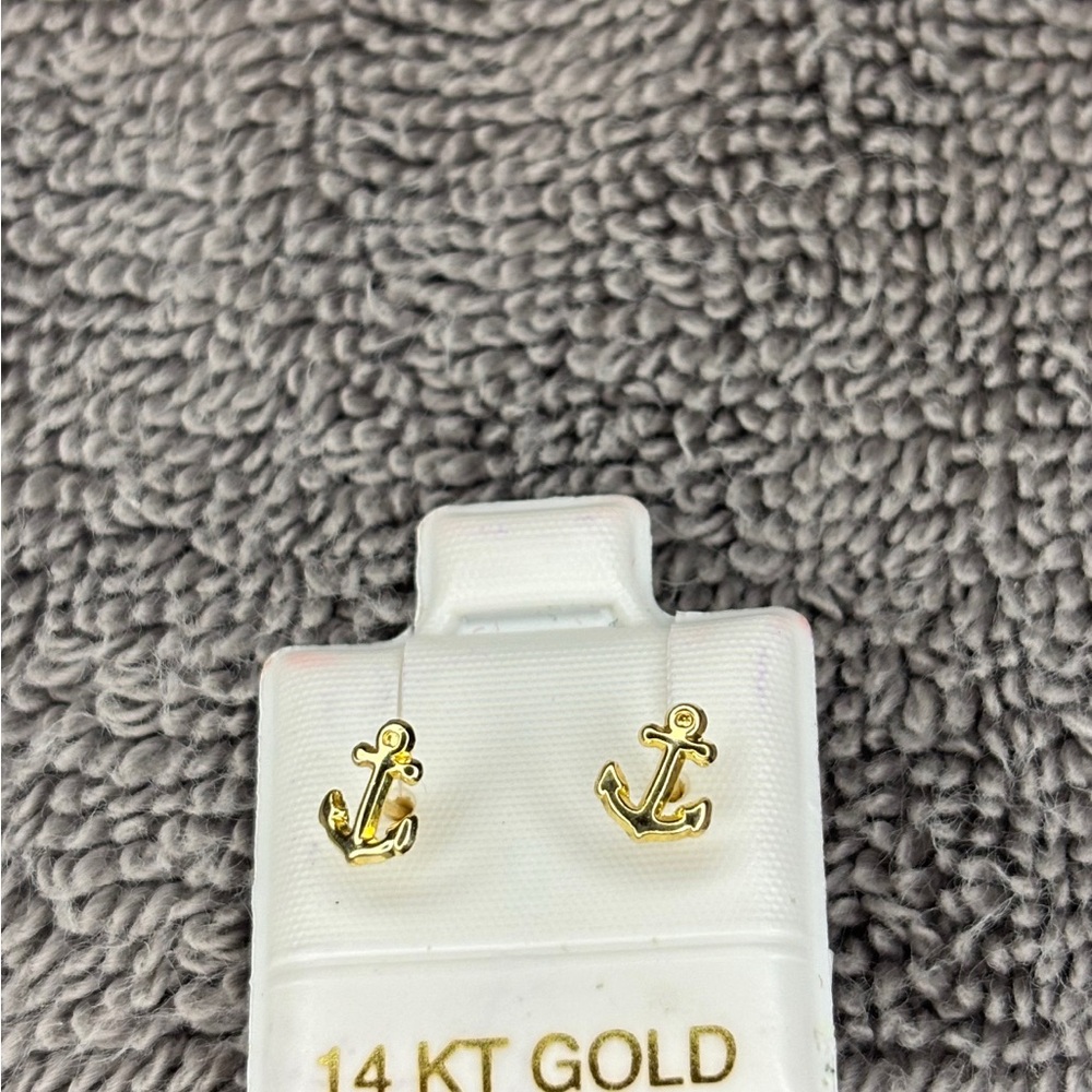 Planet Gold Anchor Earrings in Gold